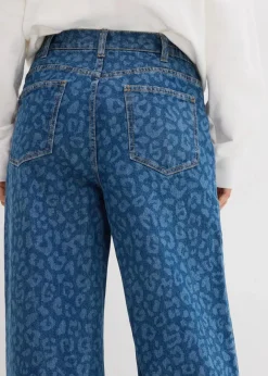 Damen bonprix Kurzgrößen|Bekleidung·Shirts & Tops|Wide-Leg-Jeans Mid Waist