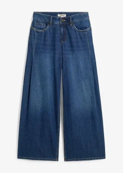 Damen bonprix Jeans|Kurzgrößen|Wide-Leg-Jeans Mid Waist