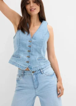 Best Wide-Leg-Jeans Mid Waist Damen Jeans|Kurzgrößen