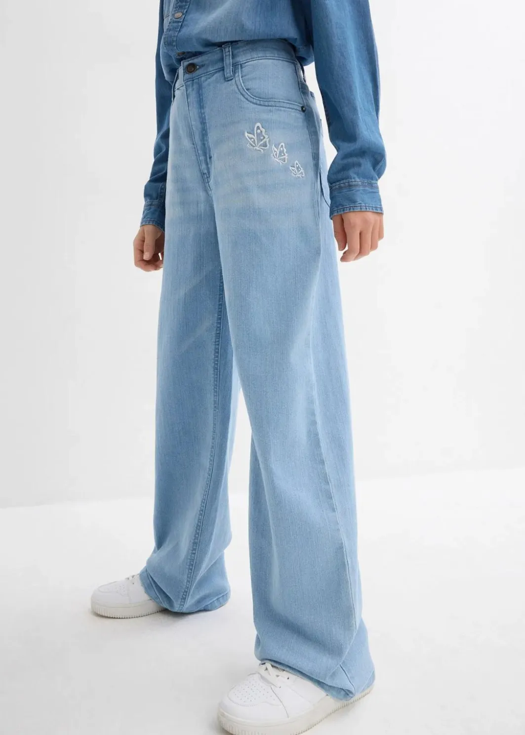 Kinder bonprix Mädchen 9-16 Jahre·Jeans|Mädchen 2-8 Jahre·Nachhaltigere Materialien|Wide-Leg-Jeans Mid Waist