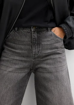 Hot Wide-Leg-Jeans Mid Waist Damen Jeans|Kurzgrößen