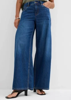 Outlet Wide-Leg-Jeans Mid Waist Damen Jeans|Kurzgrößen