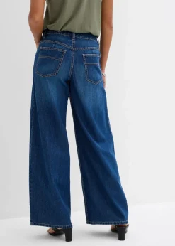 Outlet Wide-Leg-Jeans Mid Waist Damen Jeans|Kurzgrößen