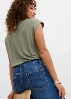 Outlet Wide-Leg-Jeans Mid Waist Damen Jeans|Kurzgrößen