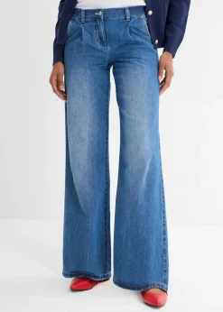 Best Wide-Leg-Jeans, Mid Waist Damen Jeans|Kurzgrößen