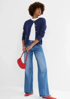 Best Wide-Leg-Jeans, Mid Waist Damen Jeans|Kurzgrößen