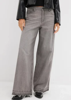 Online Wide-Leg-Jeans Mid Waist, Bequembund Damen Jeans|Kurzgrößen