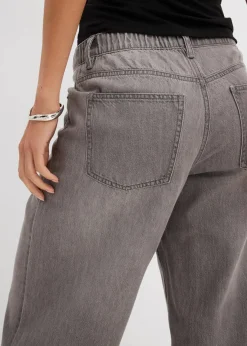 Damen bonprix Kurzgrößen|Bekleidung·Shirts & Tops|Wide-Leg-Jeans Mid Waist, Bequembund