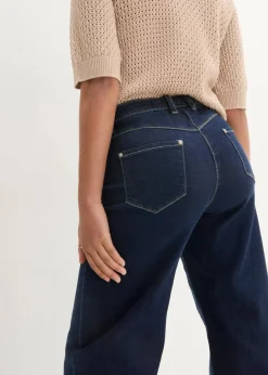 Damen bonprix Bekleidung·Shirts & Tops|Jeans|Wide-Leg-Jeans Mid Waist, Bequembund