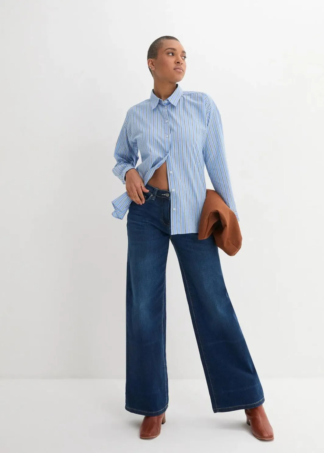 Clearance Wide-Leg-Jeans Mid Waist, Bequembund Damen Jeans|Bekleidung·Shirts & Tops