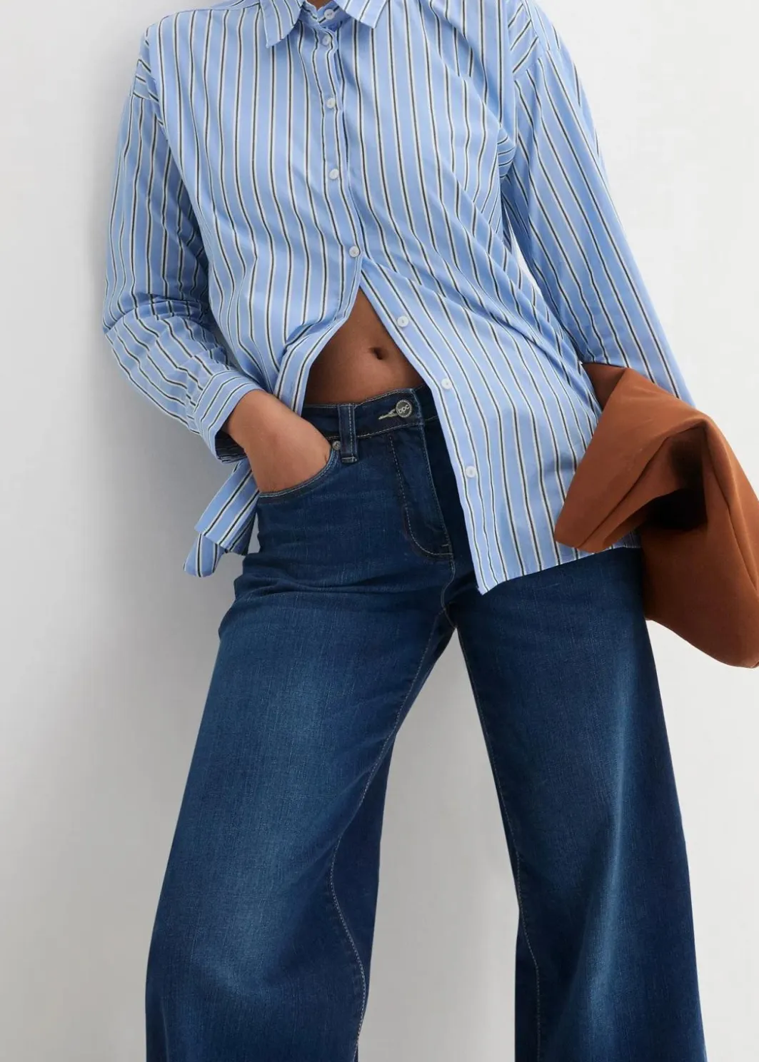 Clearance Wide-Leg-Jeans Mid Waist, Bequembund Damen Jeans|Bekleidung·Shirts & Tops