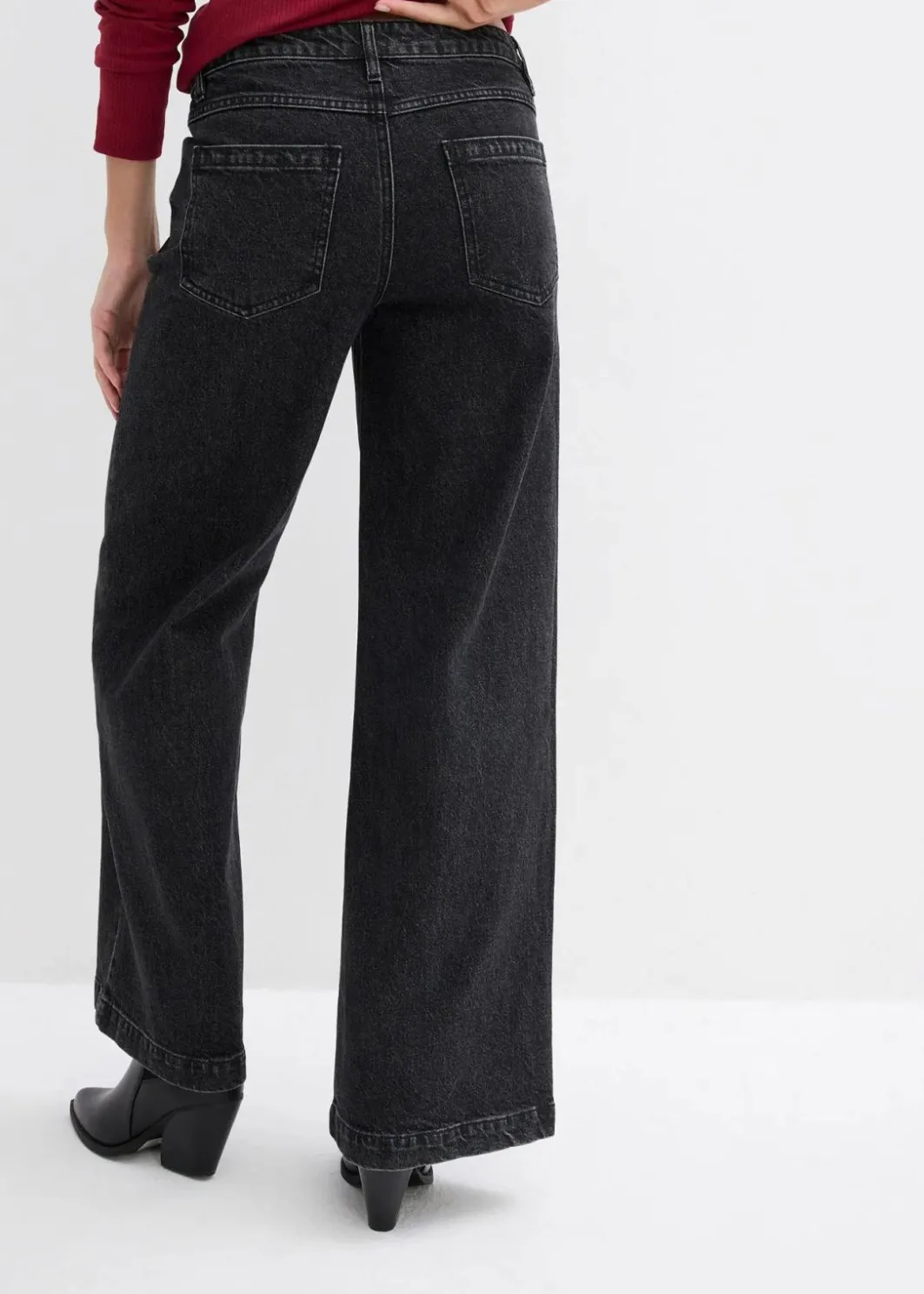 Damen bonprix Jeans|Bekleidung·Shirts & Tops|Wide-Leg-Jeans, Mid Waist, Full Length