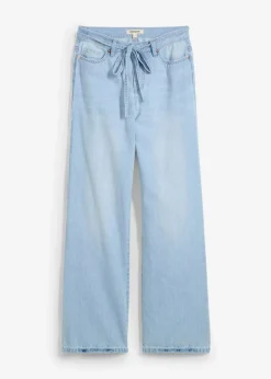 Clearance Wide-Leg-Jeans, Mid Waist, Gürtel Damen Kurzgrößen|Bekleidung·Shirts & Tops