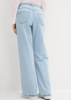 Clearance Wide-Leg-Jeans, Mid Waist, Gürtel Damen Kurzgrößen|Bekleidung·Shirts & Tops
