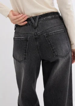Sale Wide-Leg-Jeans, Mid Waist, Low Stretch Full Length Damen Jeans|Kurzgrößen
