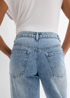 Damen bonprix Jeans|Bekleidung·Shirts & Tops|Wide-Leg-Jeans Mid Waist, Low Stretch
