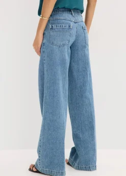 Discount Wide-Leg-Jeans Mid Waist, Low Stretch Full Length Damen Kurzgrößen|Bekleidung·Shirts & Tops
