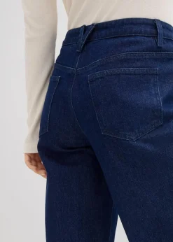 Damen bonprix Jeans|Kurzgrößen|Wide-Leg-Jeans, Mid Waist, Low Stretch Full Length