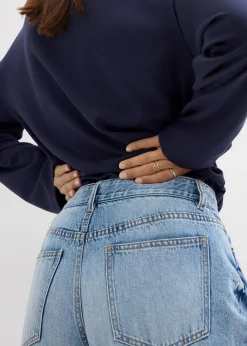 New Wide-Leg-Jeans Mid Waist, Low Stretch Damen Jeans|Kurzgrößen
