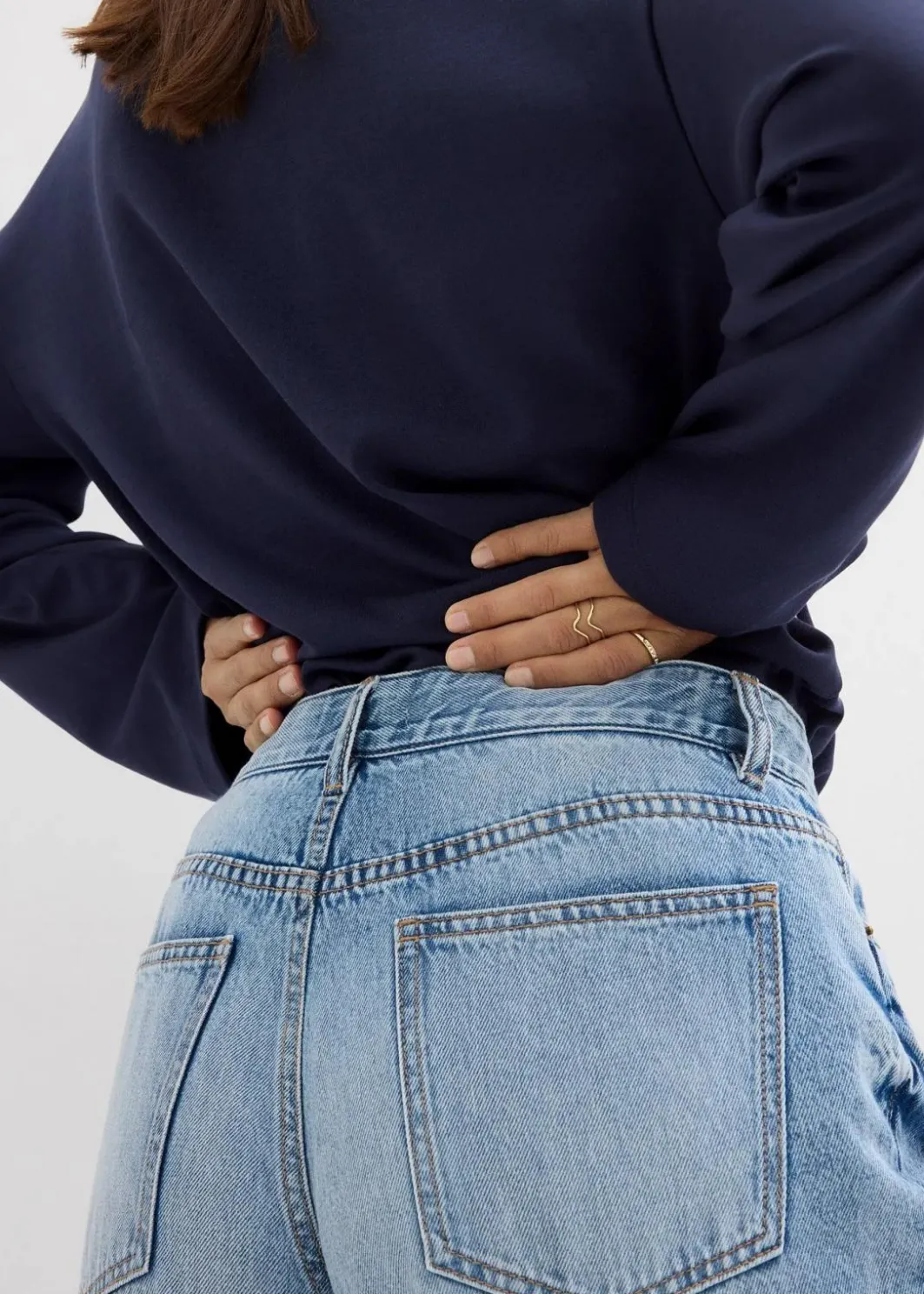 New Wide-Leg-Jeans Mid Waist, Low Stretch Damen Jeans|Kurzgrößen