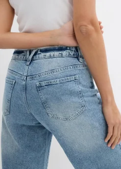 Damen bonprix Kurzgrößen|Bekleidung·Shirts & Tops|Wide-Leg-Jeans, Mid Waist, Low Stretch Full Length