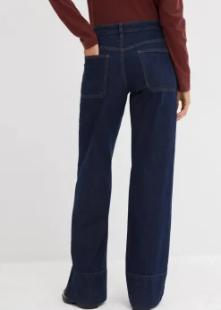 Wide-Leg-Jeans Mid Waist mit Bio Baumwolle Damen Kurzgrößen|Bekleidung·Shirts & Tops