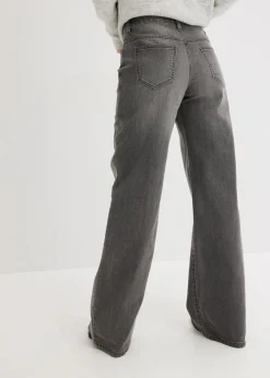 Online Wide-Leg-Jeans, Mid Waist, Stretch Damen Jeans|Kurzgrößen