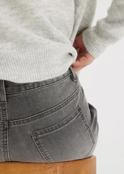 Online Wide-Leg-Jeans, Mid Waist, Stretch Damen Jeans|Kurzgrößen