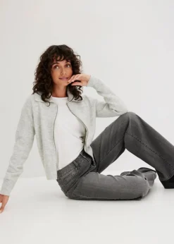 Online Wide-Leg-Jeans, Mid Waist, Stretch Damen Jeans|Kurzgrößen