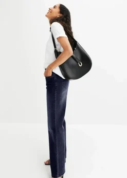 New Wide-Leg-Jeans, Mid Waist, Stretch Damen Jeans|Kurzgrößen