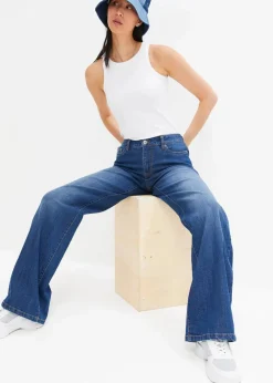 Sale Wide-Leg-Jeans, Mid Waist, Stretch Damen Kurzgrößen|Bekleidung·Shirts & Tops