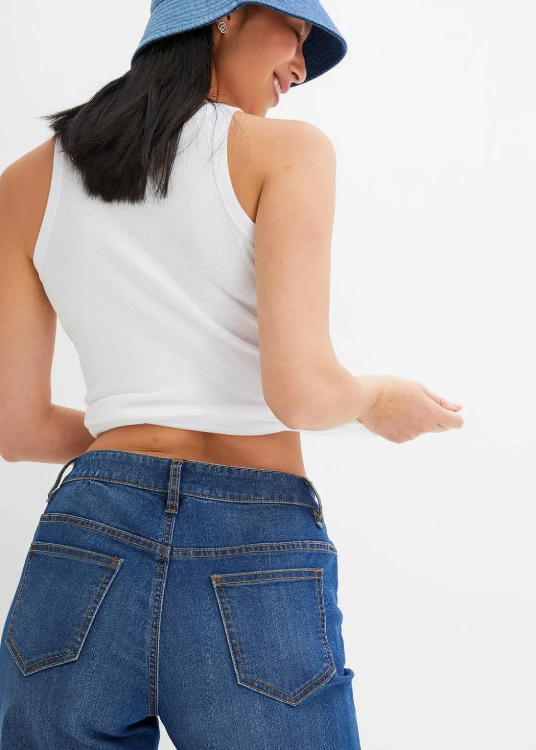Sale Wide-Leg-Jeans, Mid Waist, Stretch Damen Kurzgrößen|Bekleidung·Shirts & Tops