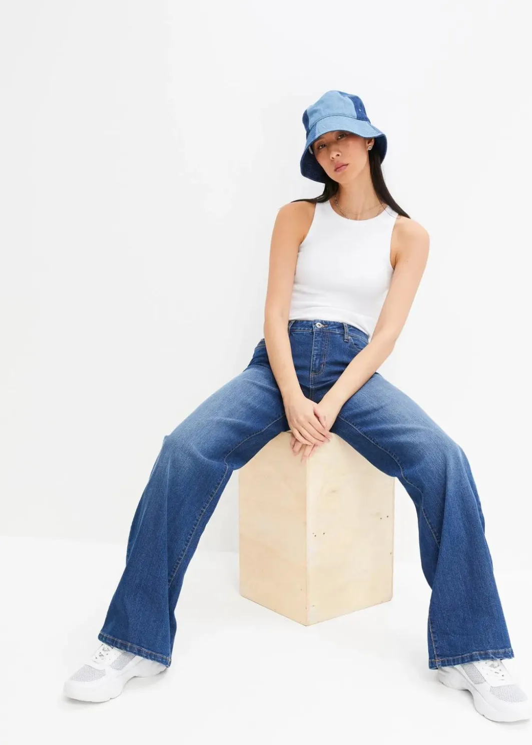 Sale Wide-Leg-Jeans, Mid Waist, Stretch Damen Kurzgrößen|Bekleidung·Shirts & Tops