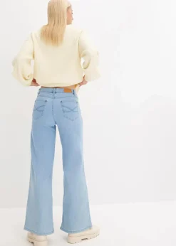 Wide-Leg-Jeans, Mid Waist, Stretch Damen Bekleidung·Shirts & Tops|Jeans