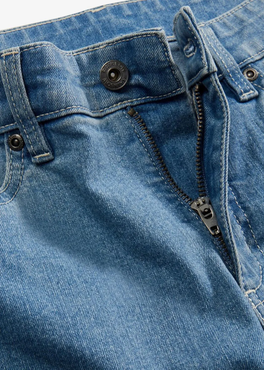Damen bonprix Jeans|Kurzgrößen|Wide-Leg-Jeans, Mid Waist, Stretch