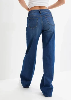Damen bonprix Jeans|Kurzgrößen|Wide-Leg-Jeans, Mid Waist, Stretch