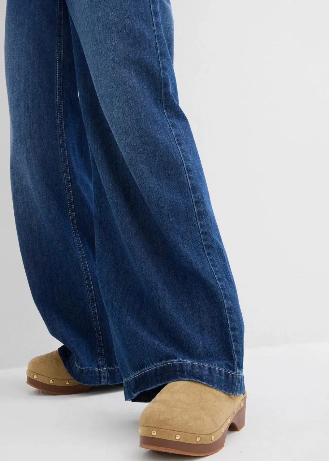 Damen bonprix Jeans|Bekleidung·Shirts & Tops|Wide-Leg-Jeans Mid Waist, Super Soft