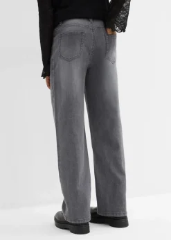 Kinder bonprix Mädchen 9-16 Jahre·Jeans|Wide-Leg-Jeans mit Strasssteinen Mid Waist