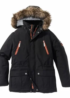 Clearance Winterjacke mit abnehmbarer Kapuze, wasserabweisend Herren Große Größen|Outdoorbekleidung