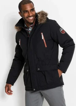 Clearance Winterjacke mit abnehmbarer Kapuze, wasserabweisend Herren Große Größen|Outdoorbekleidung