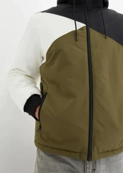 Herren bonprix Große Größen|Jacken & Mäntel|Winterjacke mit Kapuze im Colourblocking