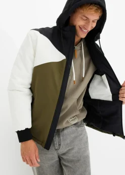 Herren bonprix Große Größen|Jacken & Mäntel|Winterjacke mit Kapuze im Colourblocking