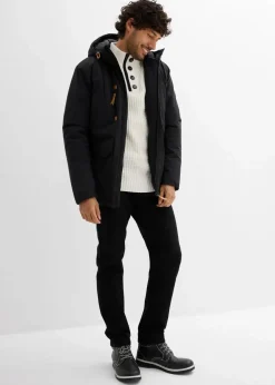 Outlet Winterjacke mit Kapuze und Lederimitat-Details Herren Große Größen|Jacken & Mäntel
