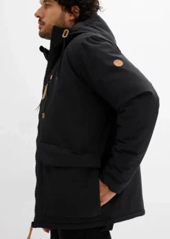 Outlet Winterjacke mit Kapuze und Lederimitat-Details Herren Große Größen|Jacken & Mäntel