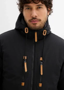 Outlet Winterjacke mit Kapuze und Lederimitat-Details Herren Große Größen|Jacken & Mäntel