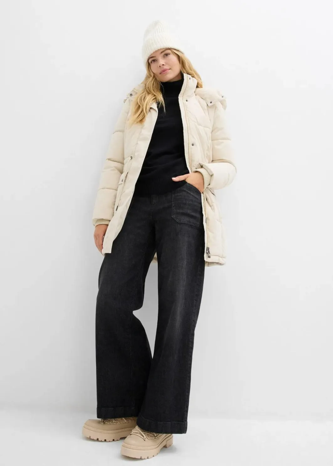 Discount Winterjacke mit verstellbarem Taillenbündchen Damen Bekleidung·Hosen|Jacken & Mäntel