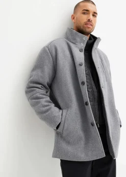 Outlet Winterjacke mit Windfang in Wolloptik Herren Große Größen|Outdoorbekleidung
