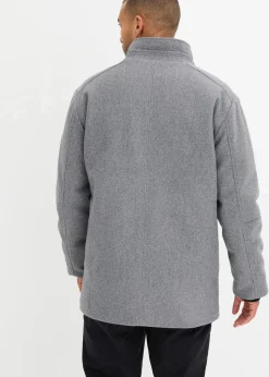 Outlet Winterjacke mit Windfang in Wolloptik Herren Große Größen|Outdoorbekleidung