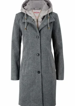 Clearance Winter-Kurzmantel in Wolloptik, 2in1 Optik Damen Bekleidung·Hosen|Jacken & Mäntel