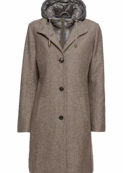 Discount Winter-Kurzmantel in Wolloptik, 2in1 Optik Damen Jacken & Mäntel|Bekleidung·Hosen